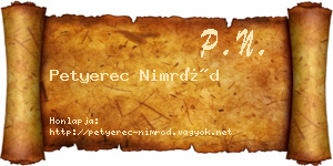 Petyerec Nimród névjegykártya